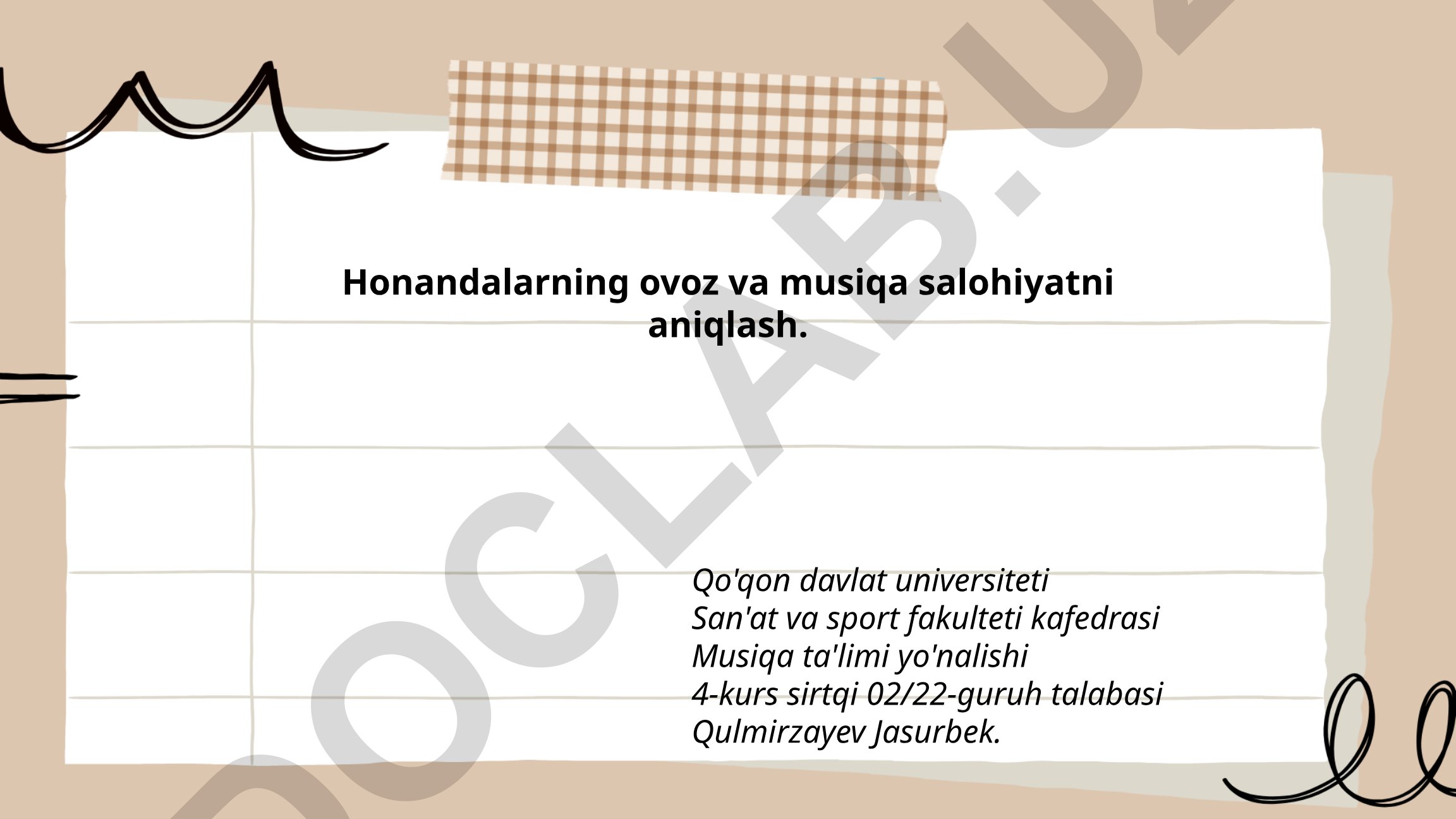 Honandalarning ovoz va musiqa salohiyatini aniqlash