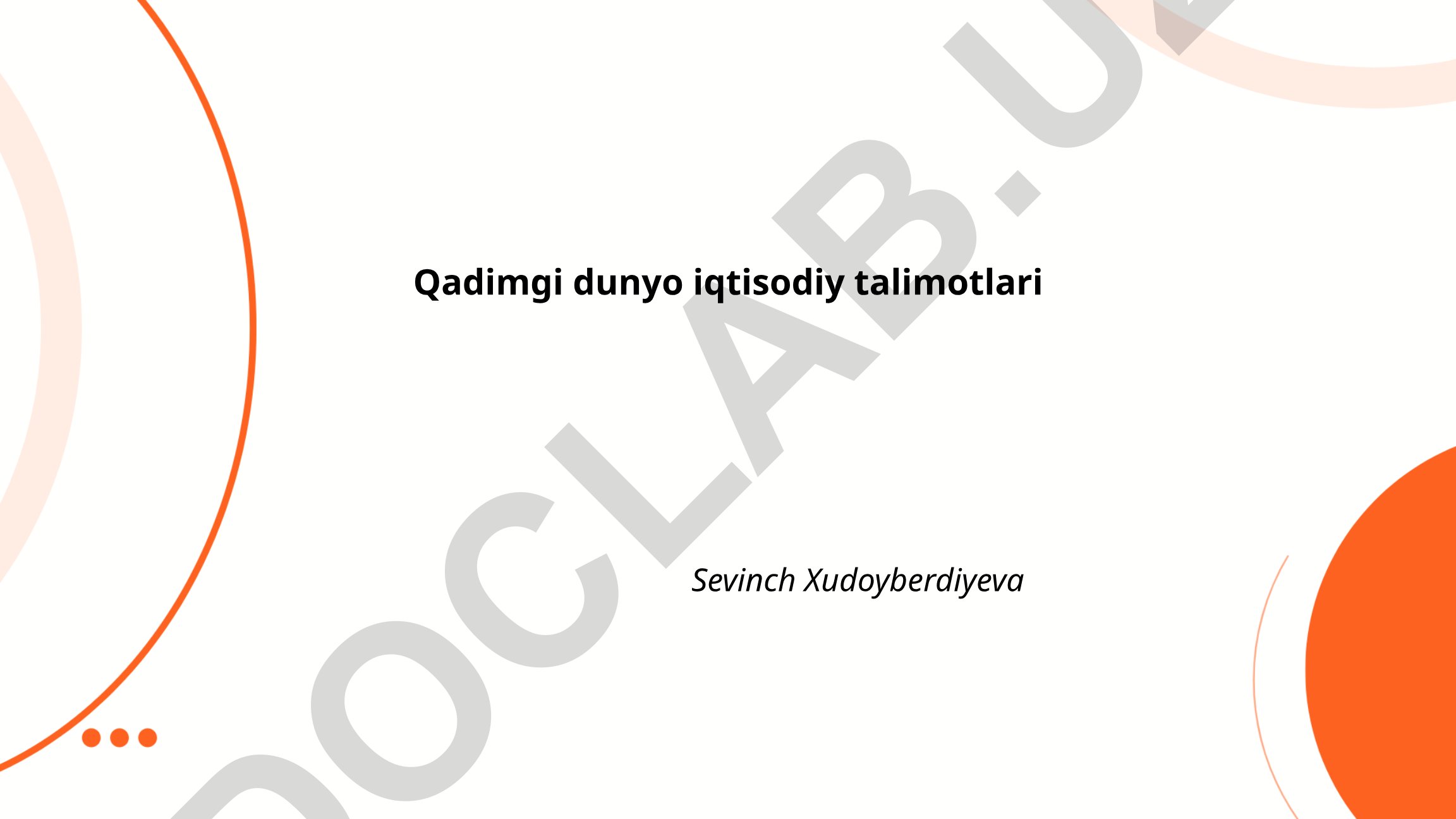 Qadimgi dunyo iqtisodiy talimotlari