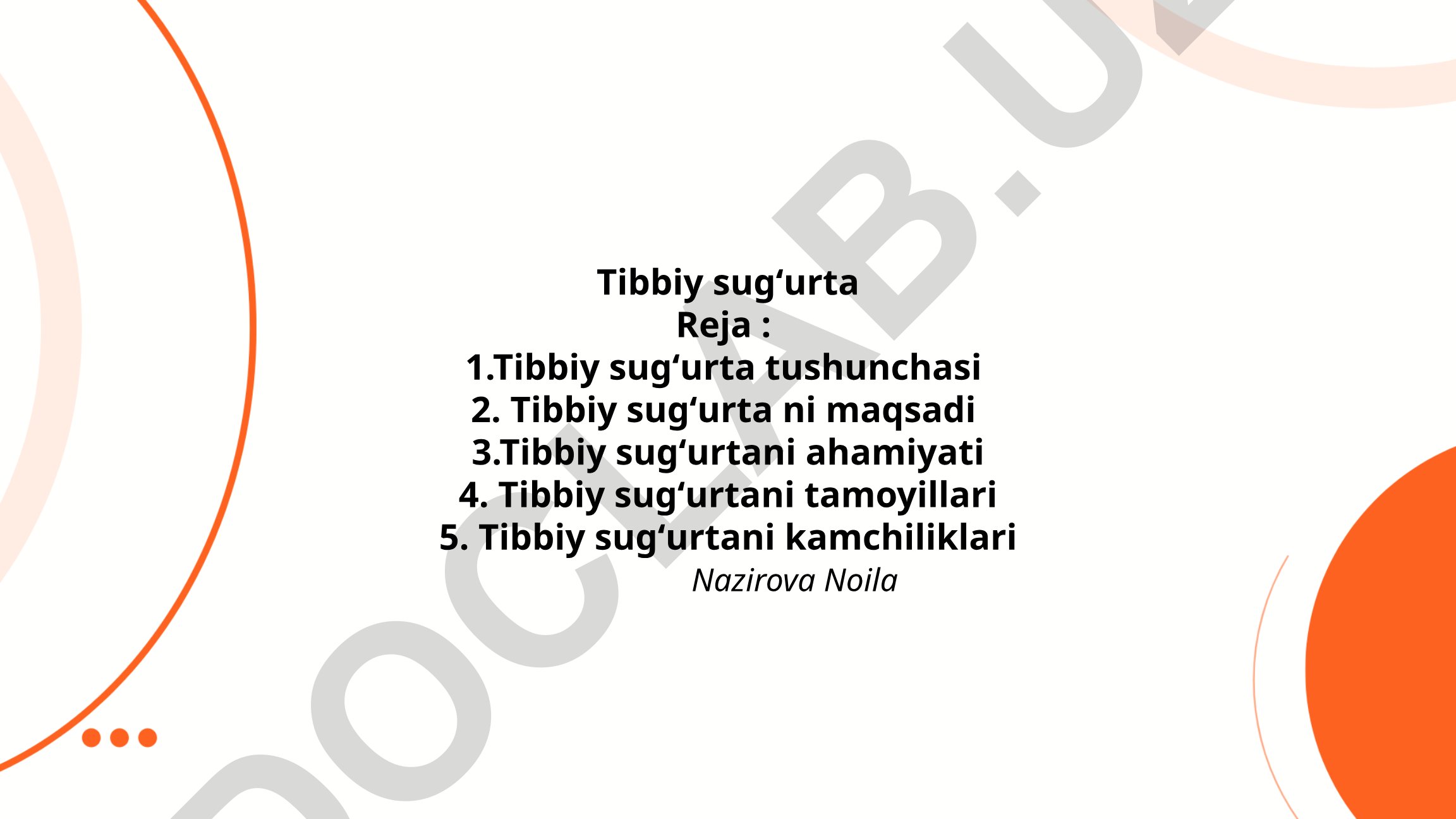 Tibbiy sugʻurta tushunchasi, maqsadi va tamoyillari