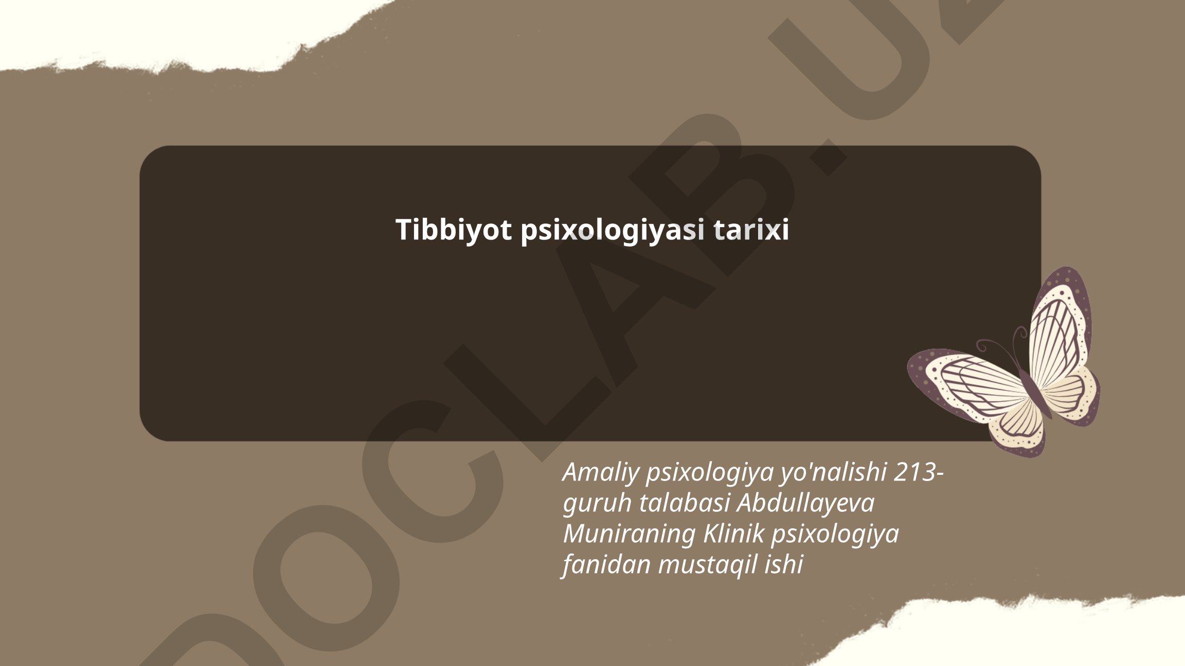 Tibbiyot psixologiyasi tarixi