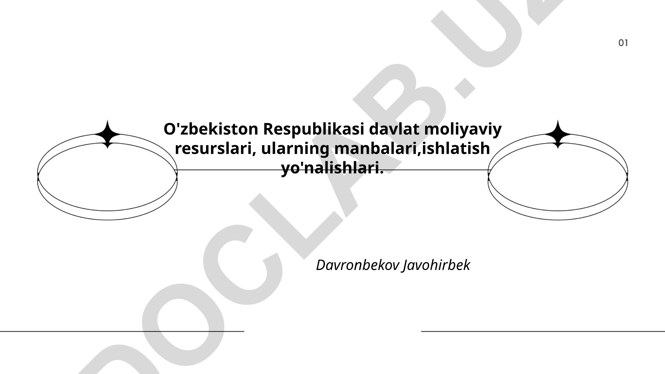 O'zbekiston Respublikasi davlat moliyaviy resurslari, manbalari va ishlatish yo'nalishlari