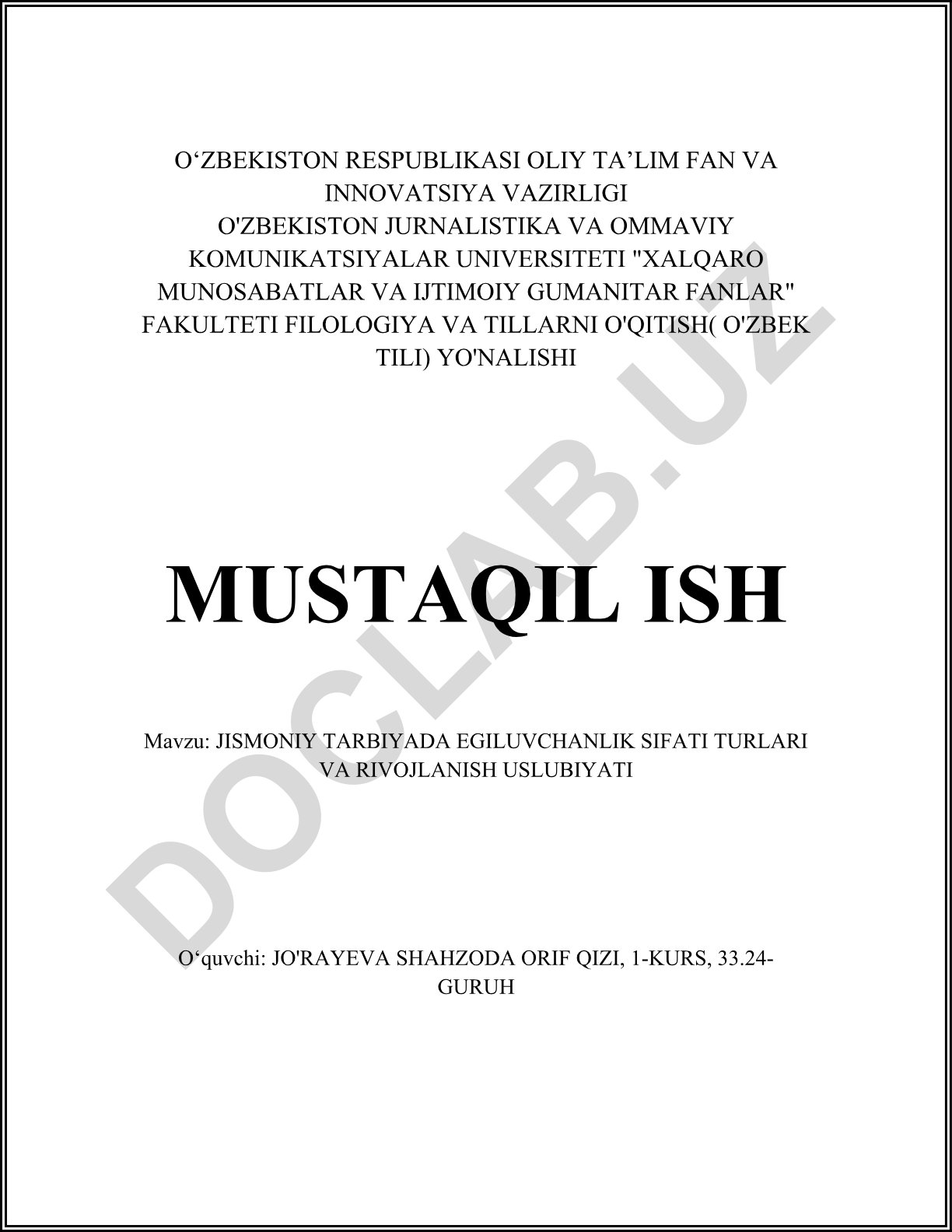 Jismoniy tarbiyada egiluvchanlik sifati turlari va rivojlanish uslubiyati