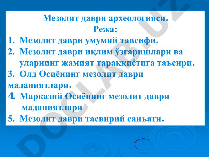 Мезолит даври археологияси