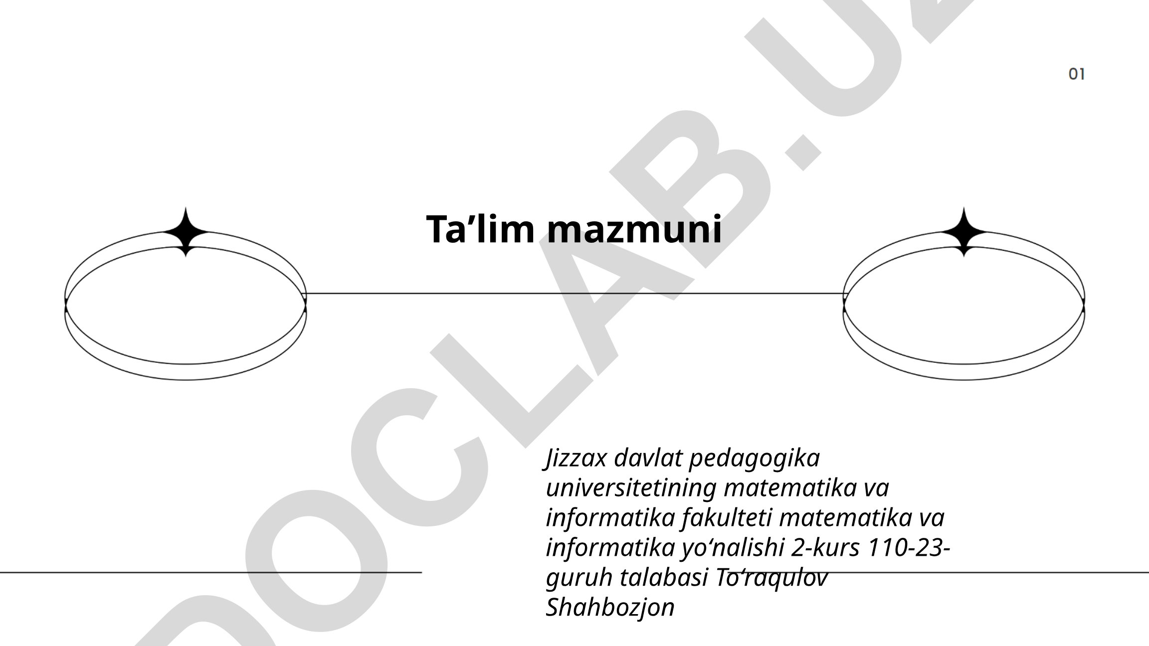 Ta'lim mazmuni va rivojlanish maqsadlari