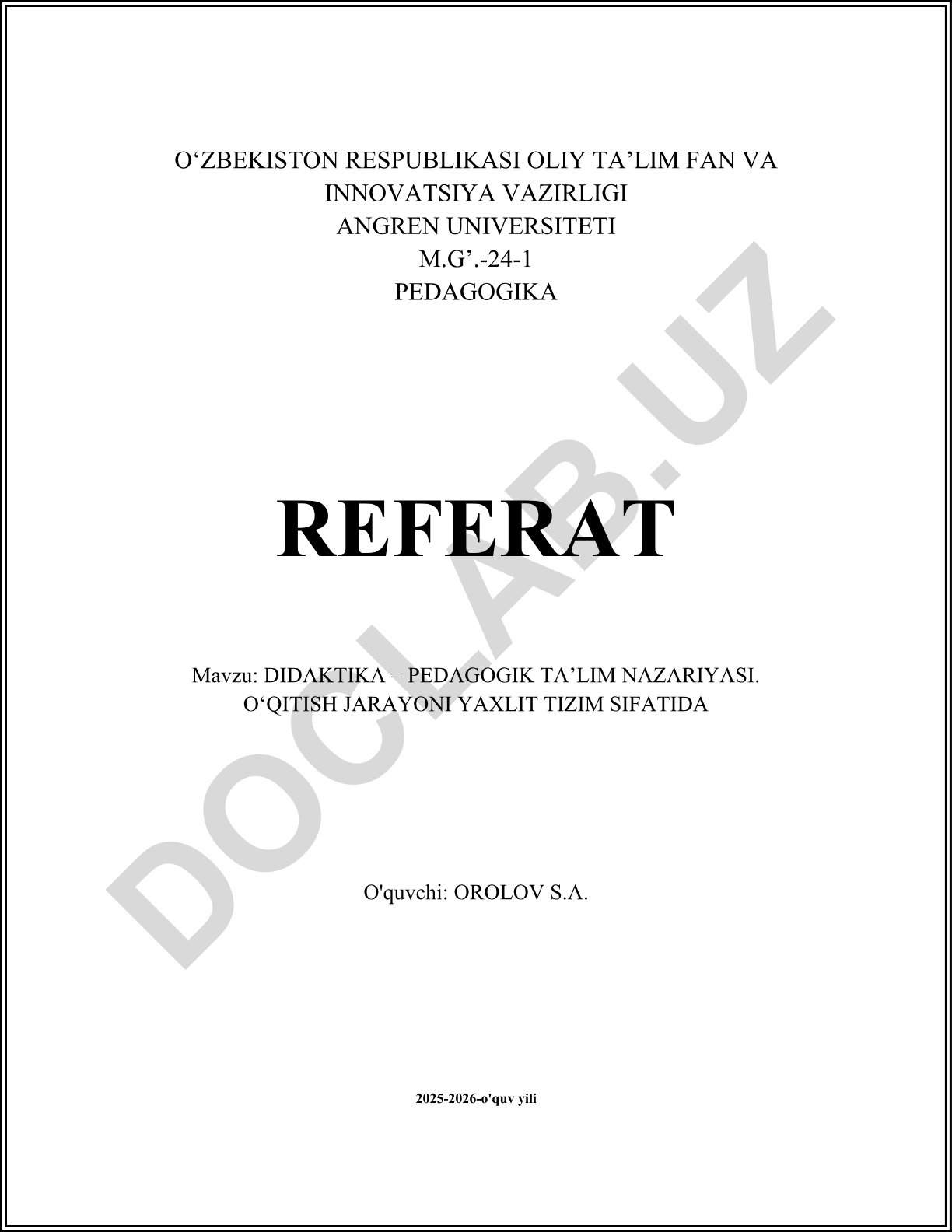 Didaktika – pedagogik ta'lim nazariyasi