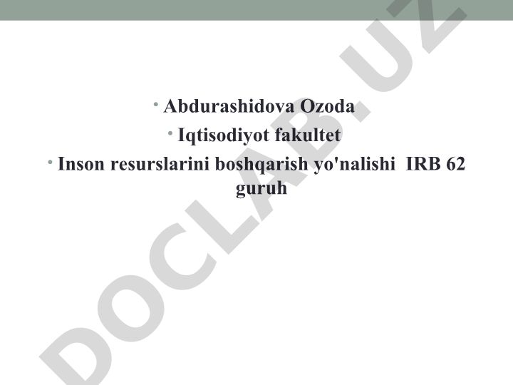Inson resurslarini boshqarish yo'nalishi