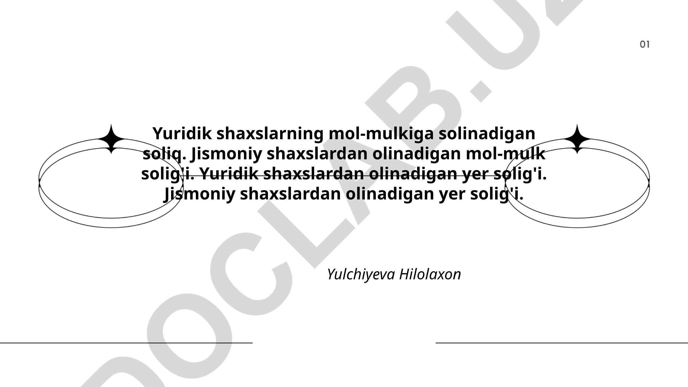 Yuridik va jismoniy shaxslardan olinadigan mol-mulk va yer soliqlari