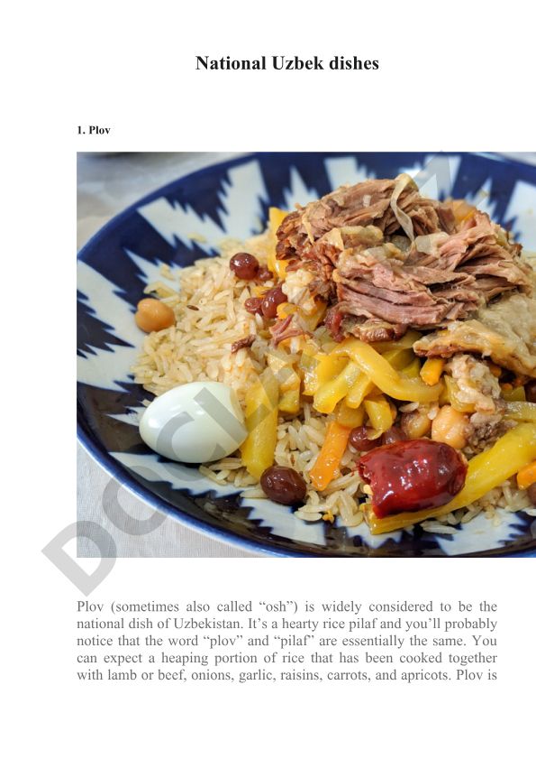 O'zbek milliy taomlari: Plov va Shashlik