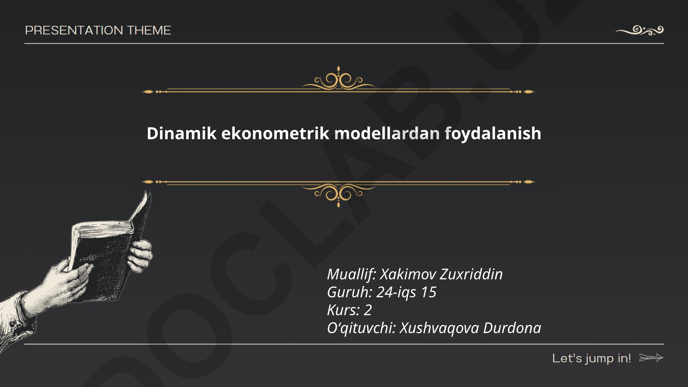 Dinamik ekonometrik modellardan foydalanish