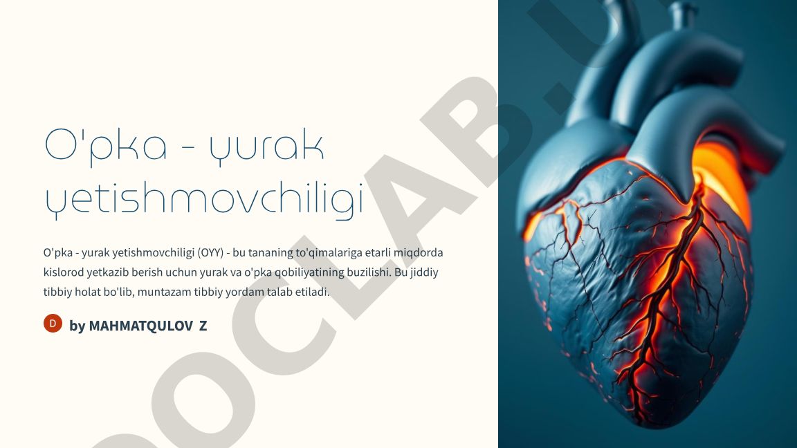 O'pka - yurak yetishmovchiligi (OYY) sabablari, belgilari va ta'siri
