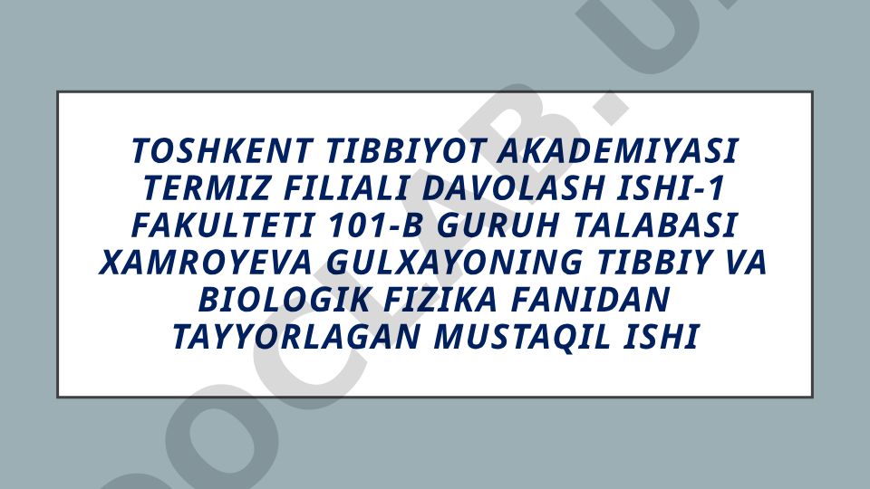 Bionika asoslari va uni inson hayotidagi o’rni