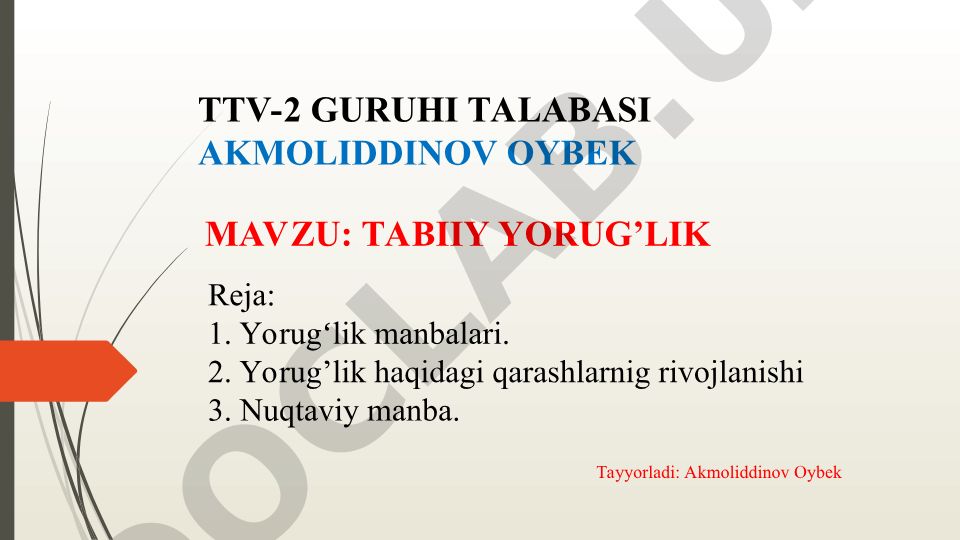 Tabiiy yorug'lik