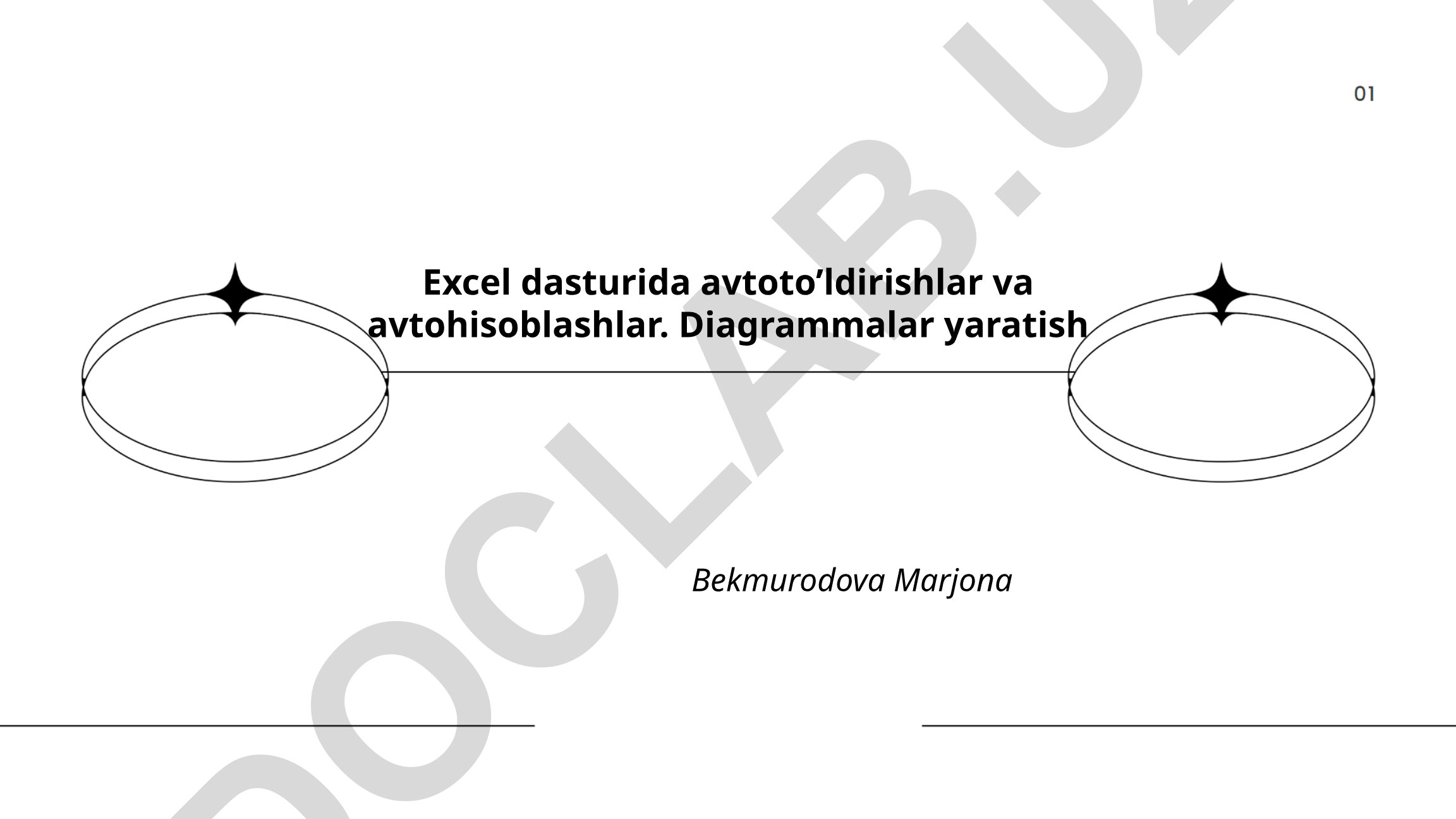 Excel dasturida avtoto'ldirishlar va avtohisoblashlar