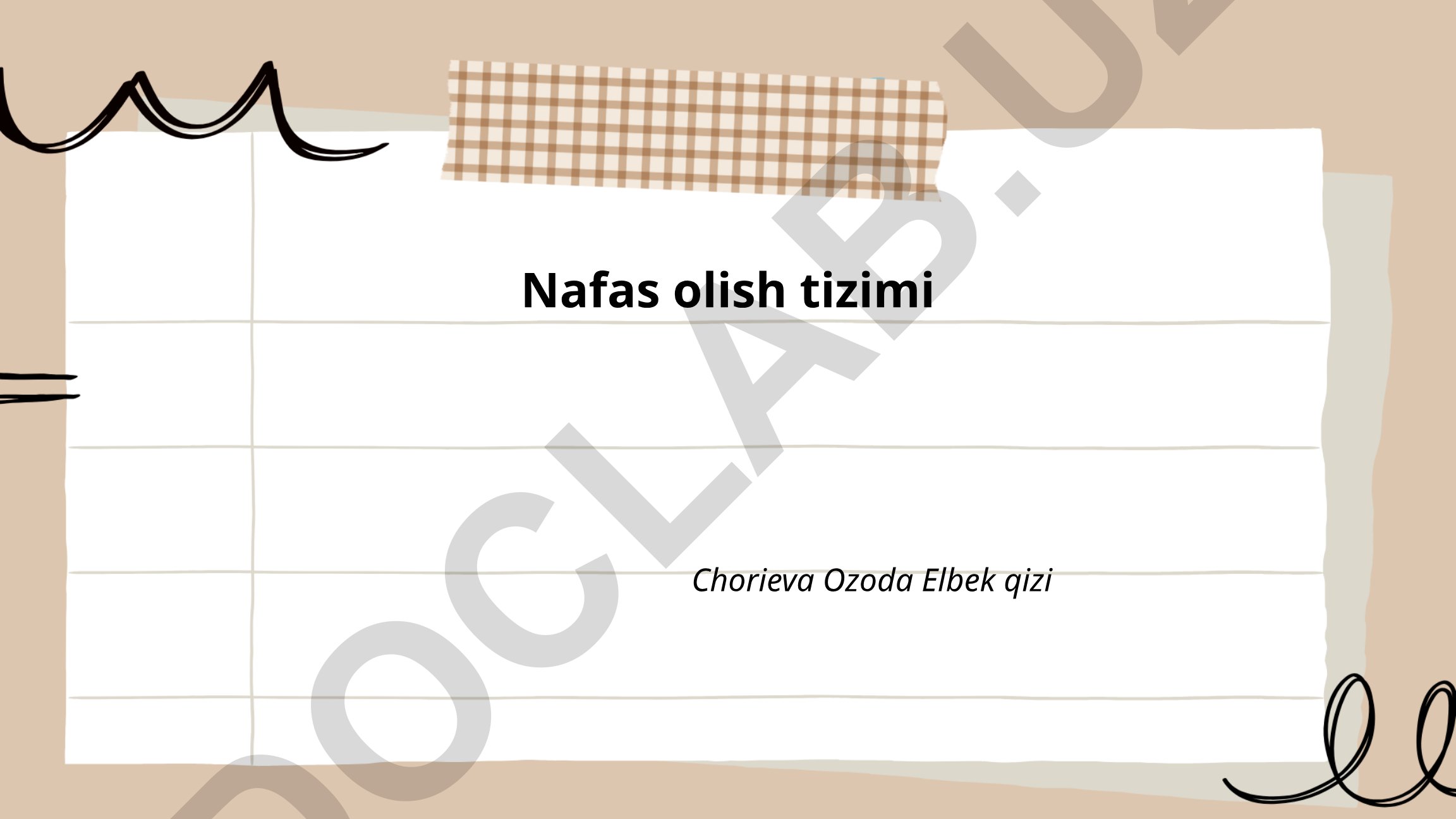 Nafas olish tizimining anatomiyasi va jarayoni