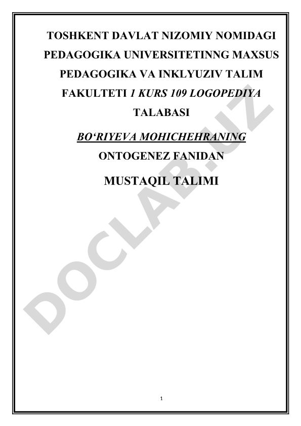 Maktabgacha yoshdagi bolalar lug'at boyligini shakllantirishning asosiy bosqichlari