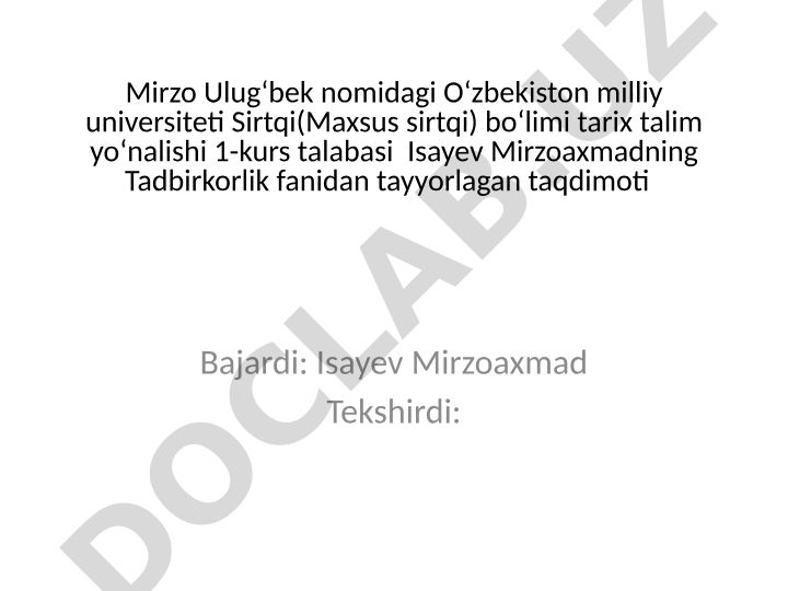 Tadbirkorlik subyektlarining bankrotligi