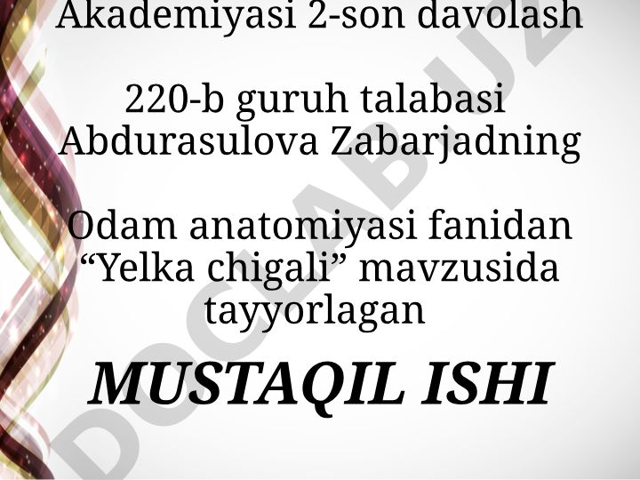 Yelka chigali anatomiyasi va innervatsiyasi