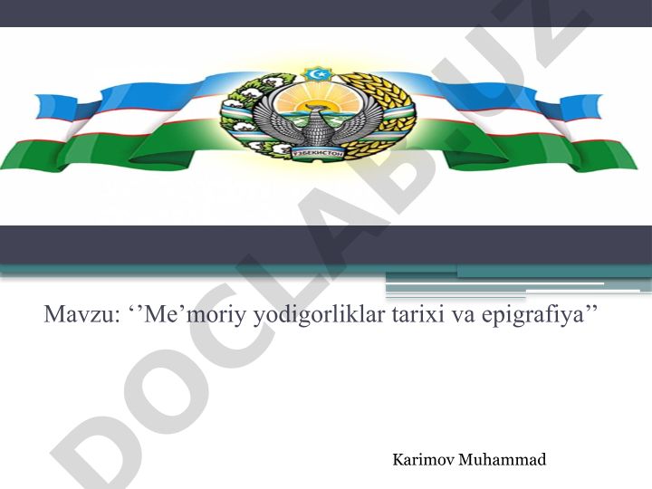 Me’moriy yodigorliklar tarixi va epigrafiya