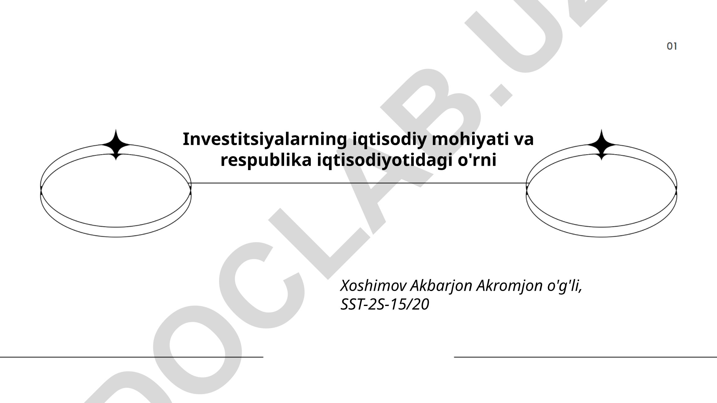 Investitsiyalarning iqtisodiy mohiyati va respublika iqtisodiyotidagi o'rni