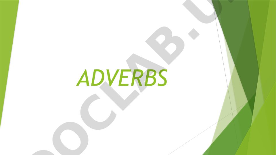 Zarflar (Adverbs) haqida taqdimot