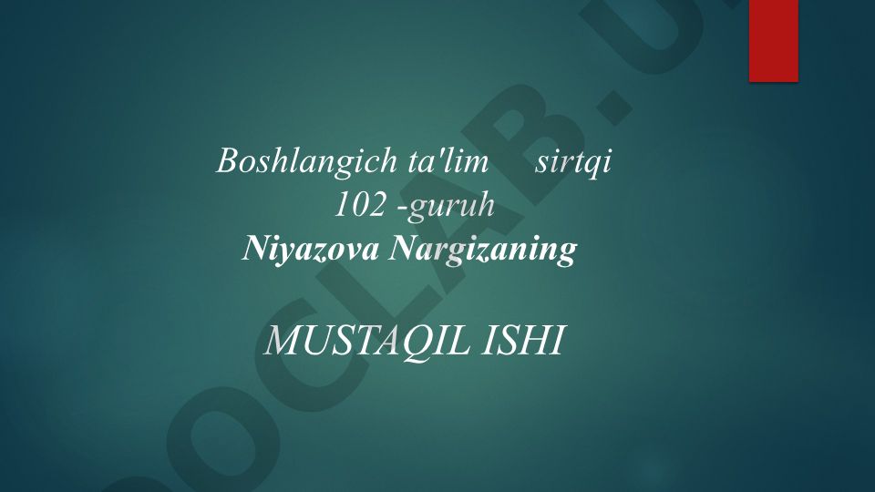 Pedagogning umumiy kasbiy madaniyati