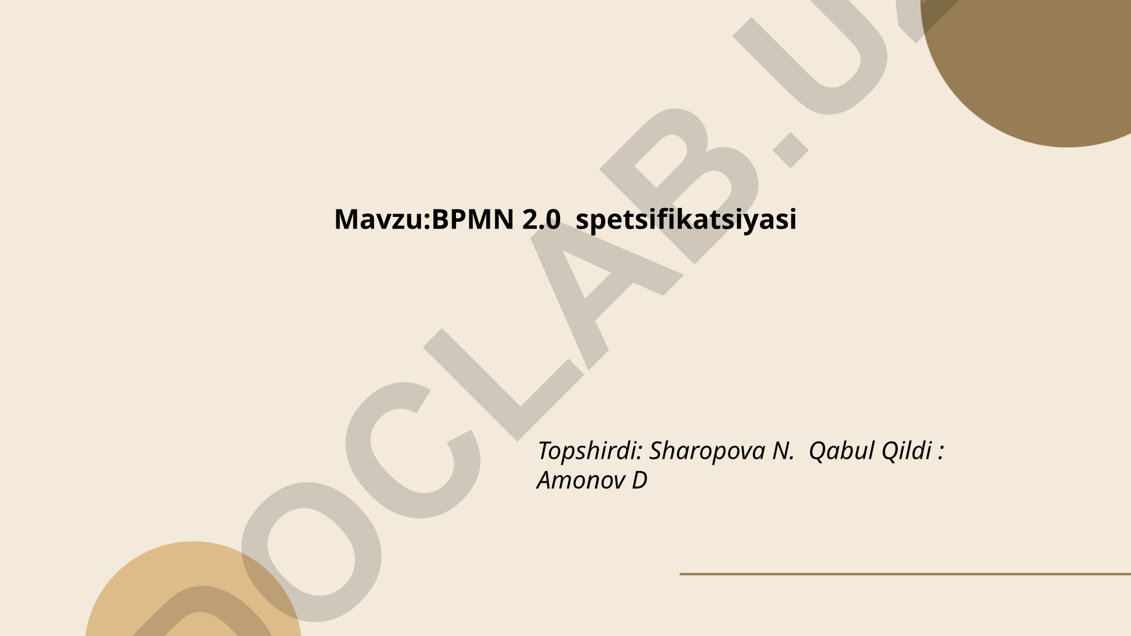 BPMN 2.0 spetsifikatsiyasi