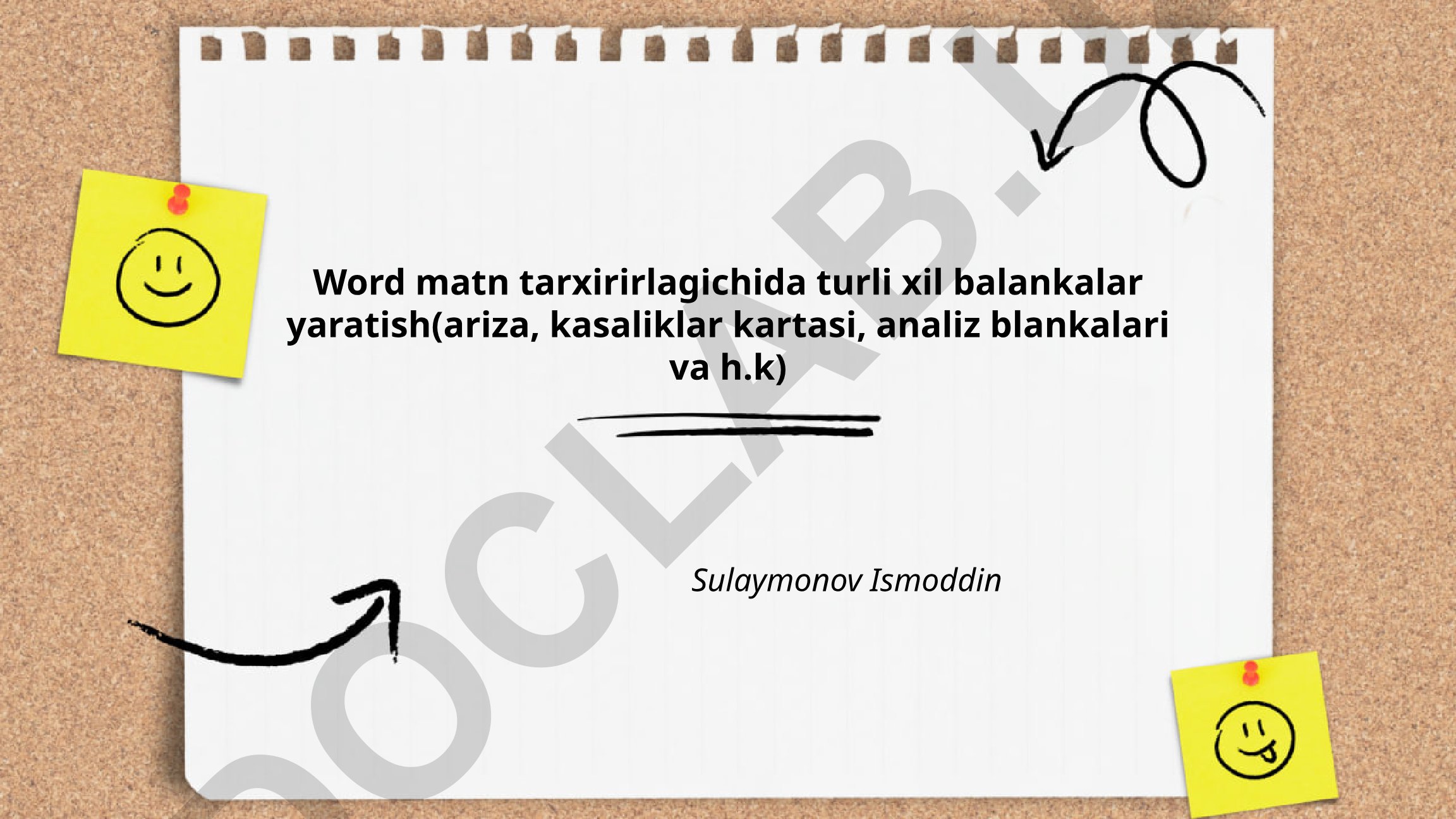 Word matn muharririda blankalar yaratish