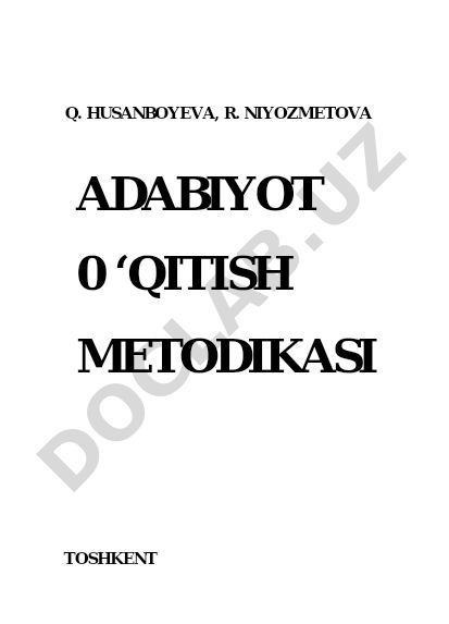 Adabiyot o'qitish metodikasi