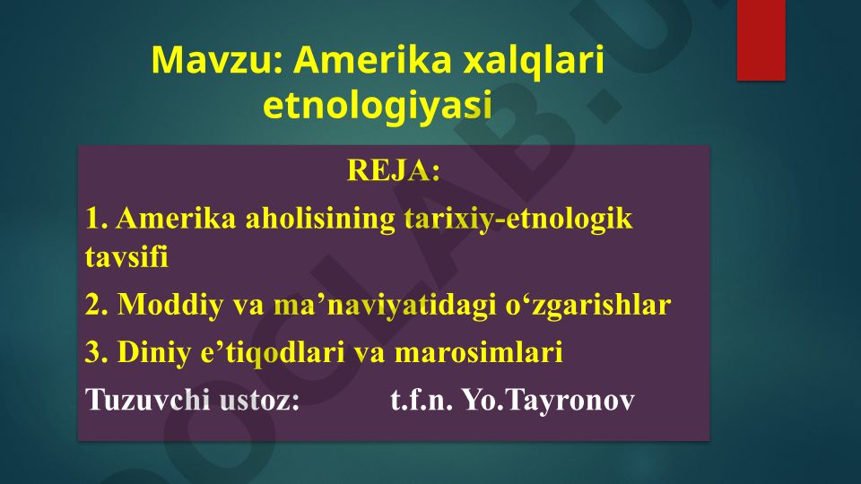 Amerika xalqlari etnologiyasi