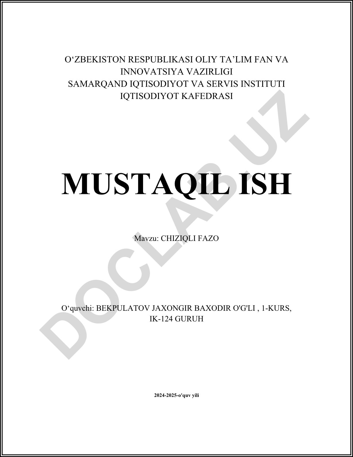 Chiziqli fazo