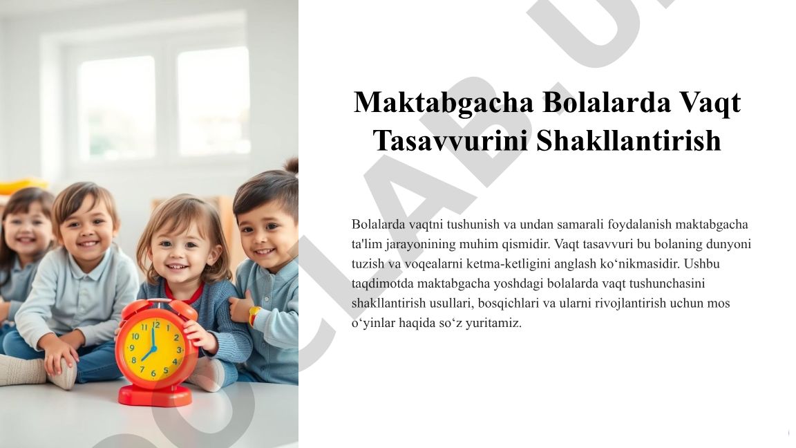 Maktabgacha Bolalarda Vaqt Tasavvurini Shakllantirish