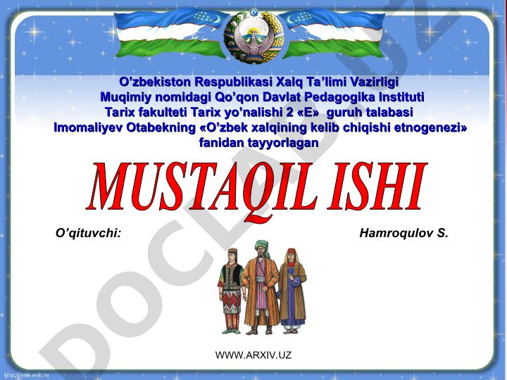 O'zbek xalqining kelib chiqishi etnogenezi