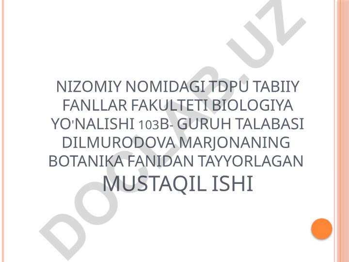 Novda metamorfozi va uning morfologik va anatomik tuzilishi
