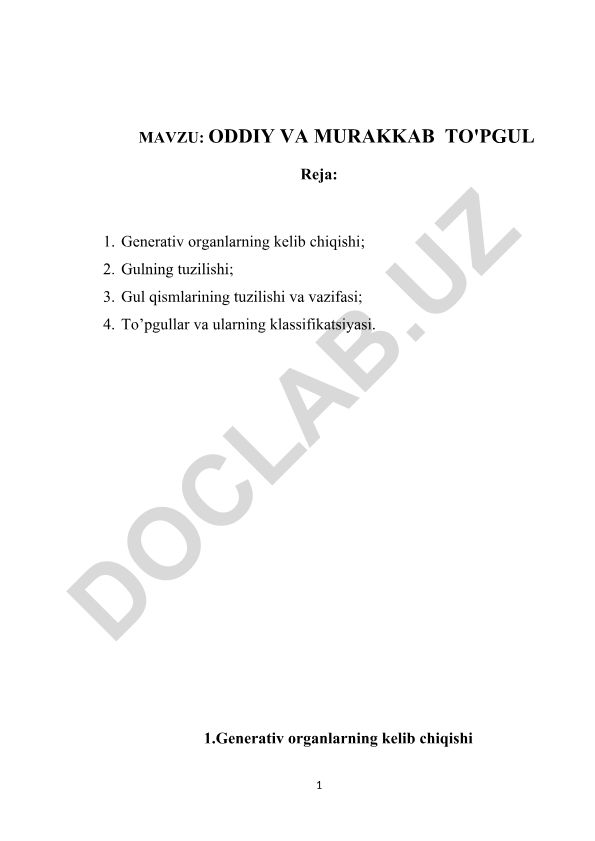 ODDIY VA MURAKKAB TO'PGUL
