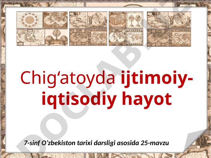 Chig'atoy ulusida ijtimoiy-iqtisodiy hayot va pul islohotlari