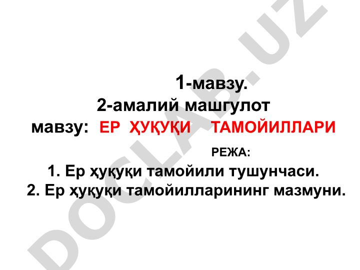Yer huquqi tamoyillari