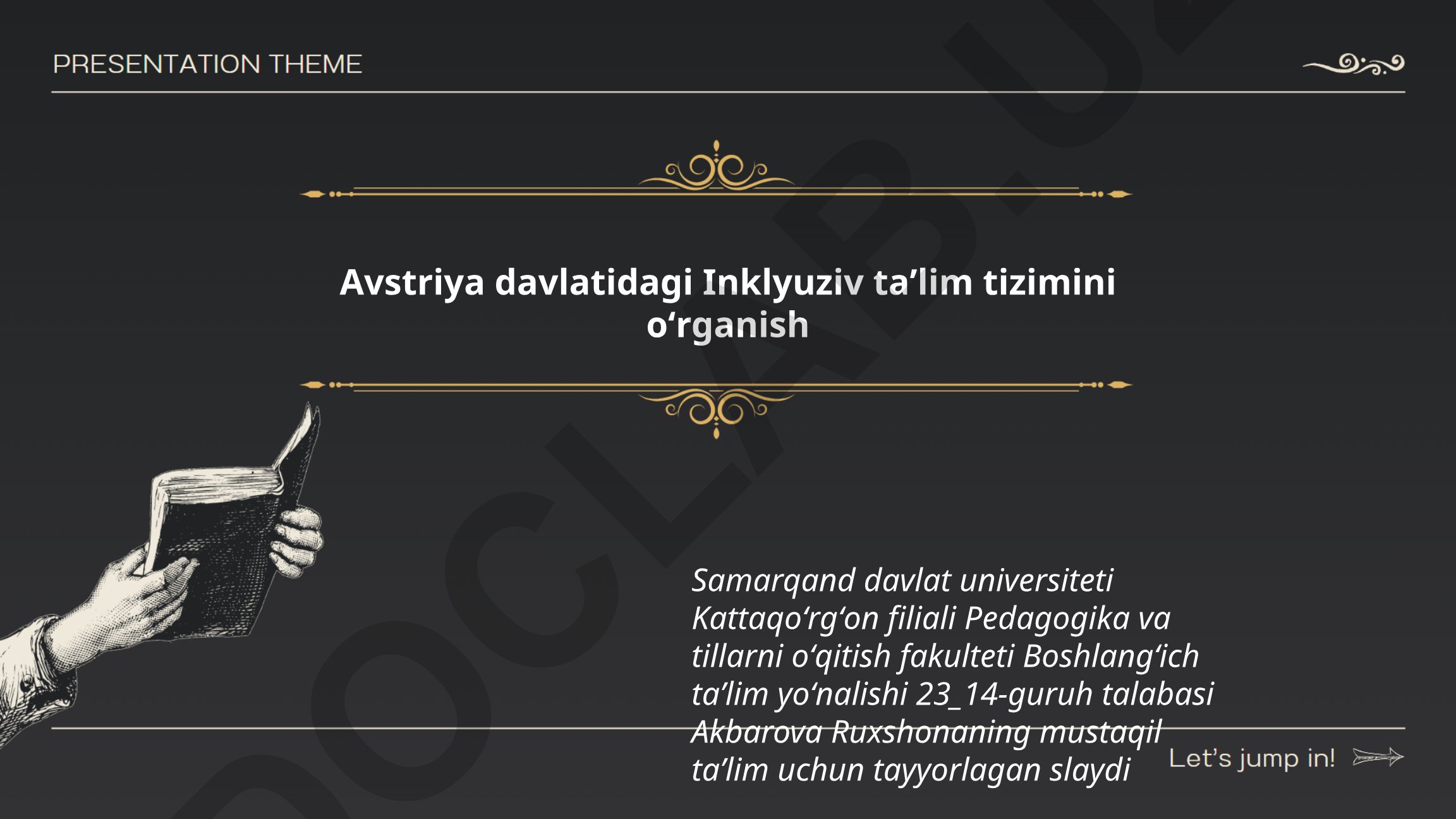 Avstriyada inklyuziv ta'lim tizimini o'rganish