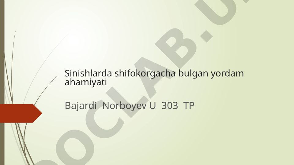 Suyak sinishlarida birinchi yordam