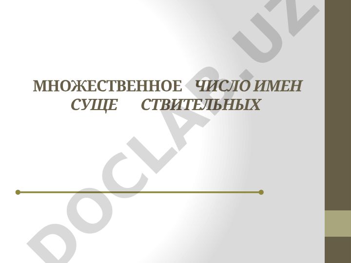 Множественное число имен существительных