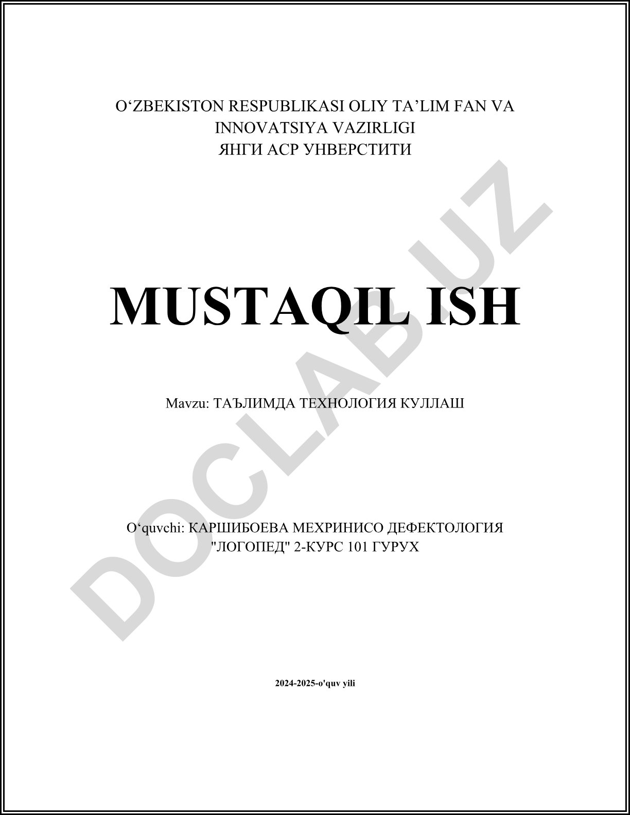 Ta'limda texnologiya qo'llash