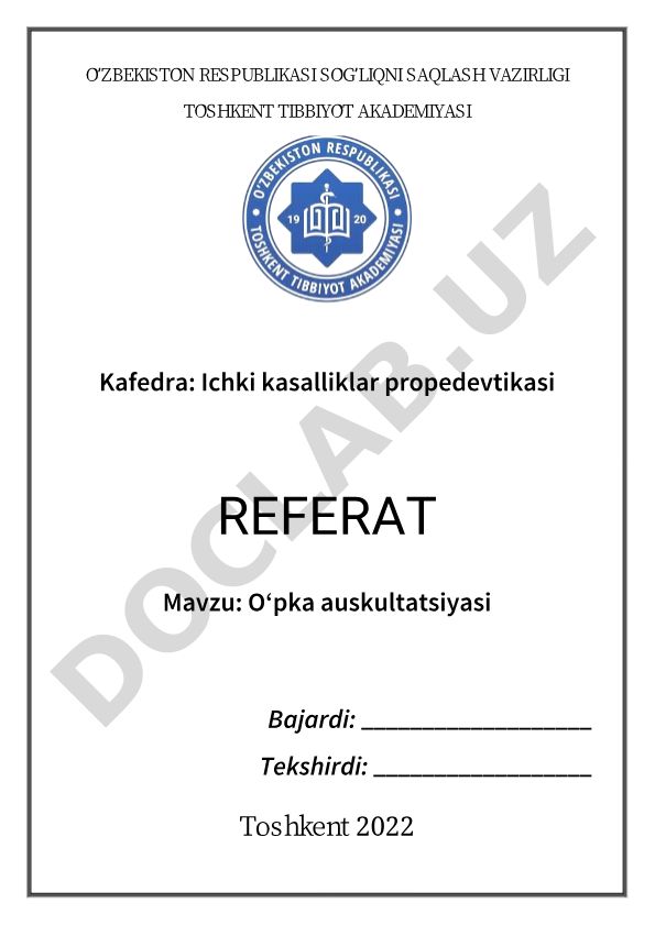 O'pka auskultatsiyasi