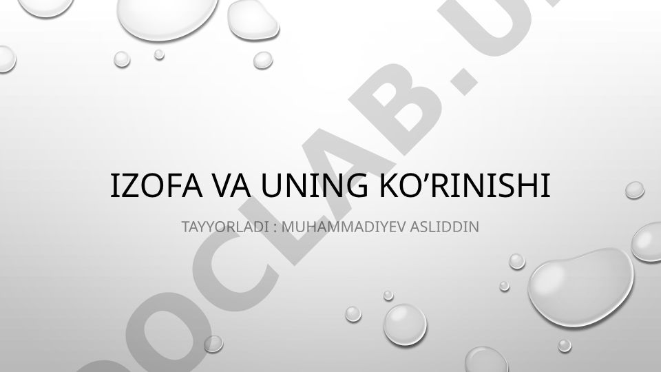 Izofa va uning ko'rinishi