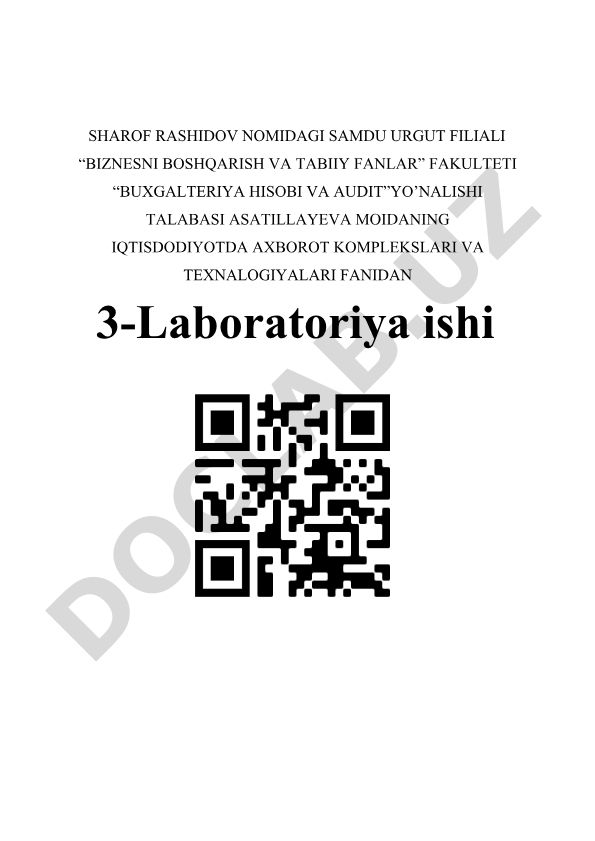Word yordamida sohaga oid me'yoriy hujjatlarni tayyorlash