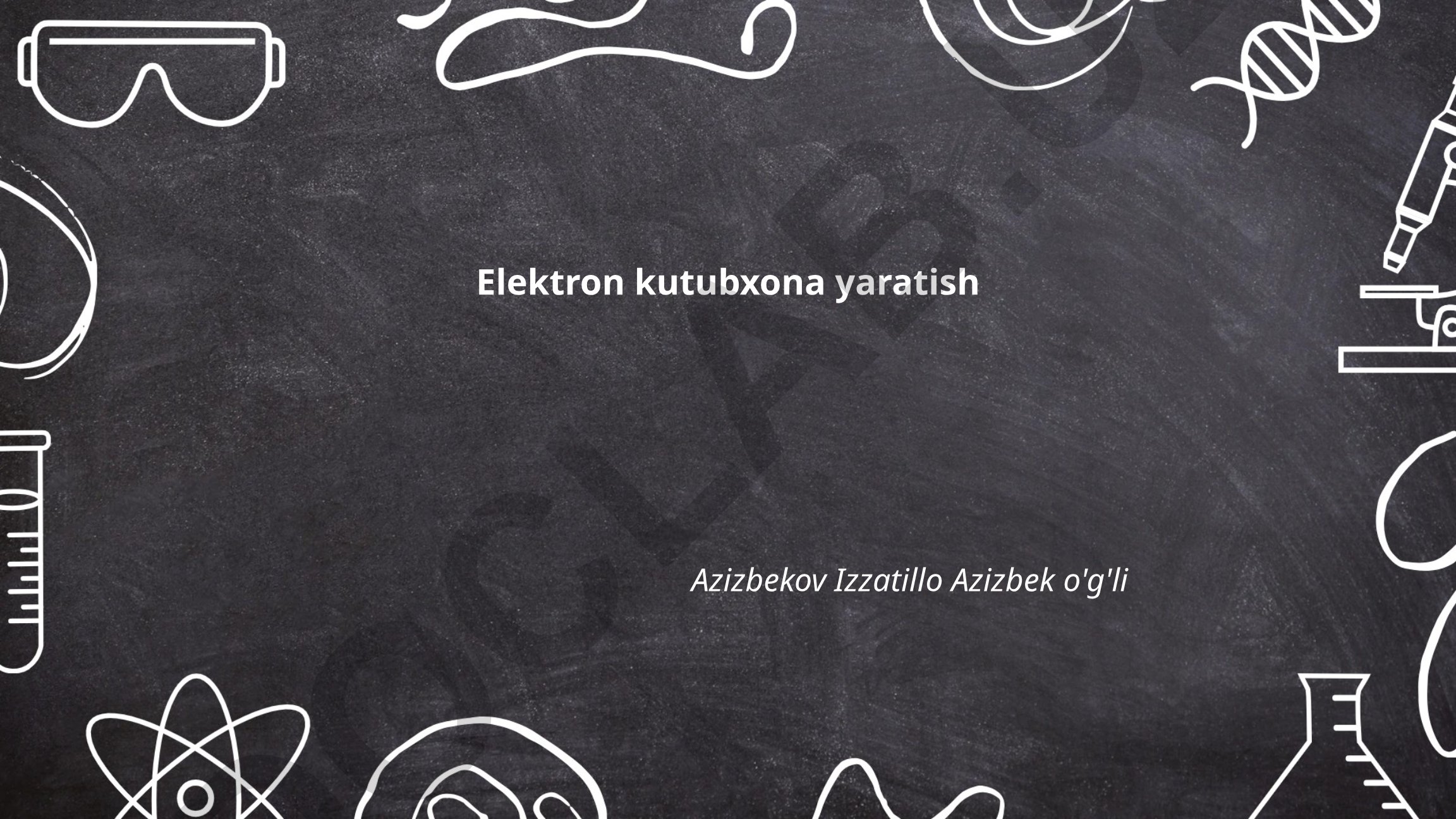 Elektron kutubxona yaratish