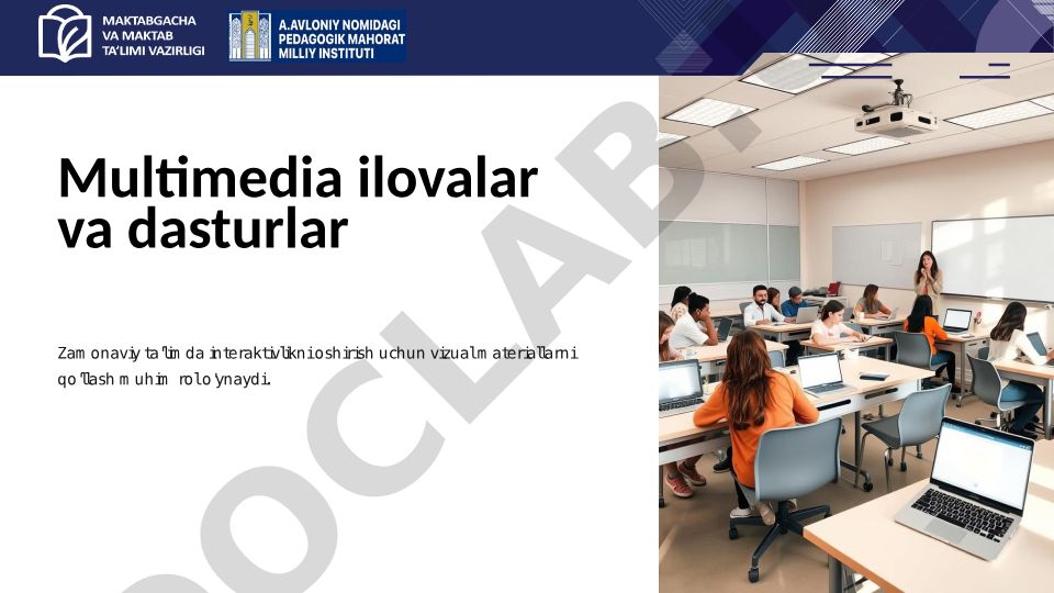 Multimedia ilovalar va dasturlar zamonaviy ta'limda