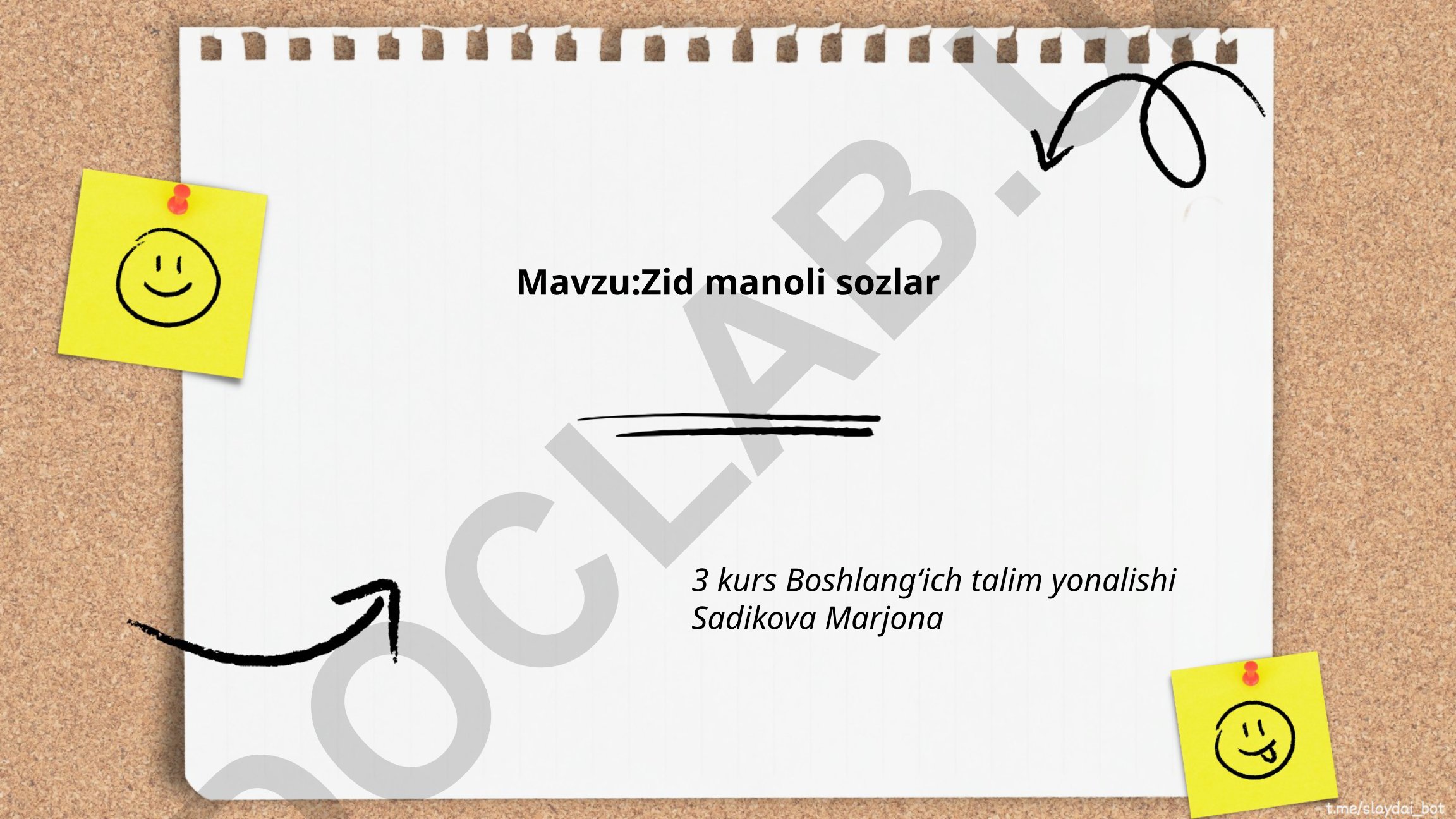 Zid ma'noli so'zlar