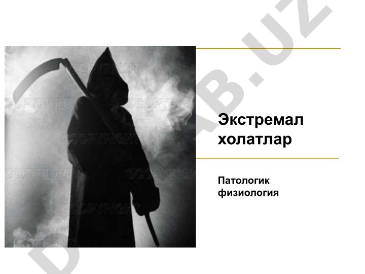 Экстремал холатларнинг патологик физиологияси