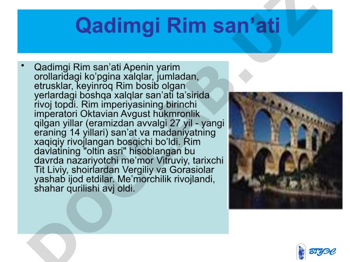 Qadimgi Rim san'ati tarixi va me'morchilik yodgorliklari