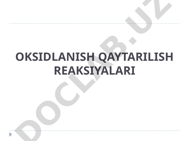 Oksidlanish-qaytarilish reaksiyalari