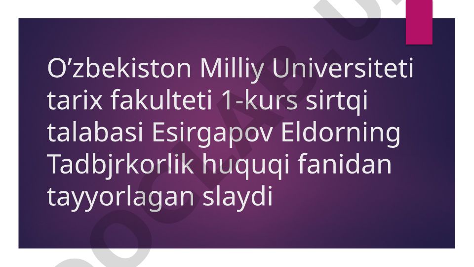 Tadbirkorlik faoliyatida shartnomalar va hisob-kitoblar